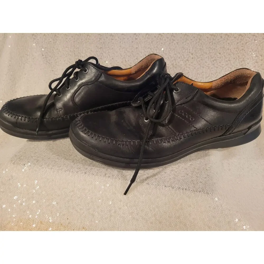 Ecco Men's‎ Howell Comfort Shoes Black Oxford Lace Up Leather Size  EUR 46 US 12